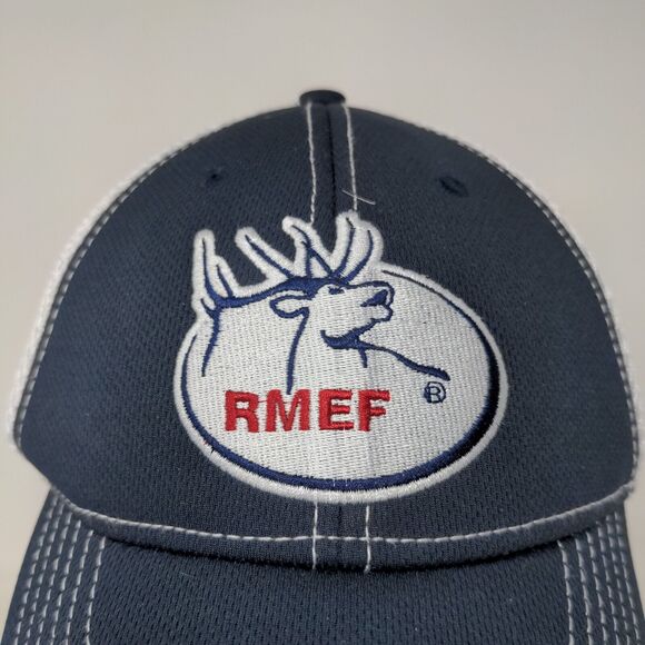 RMEF Rocky Mountain Elk Foundation Slideback Hat Blue OSFM Embroidered Logo - Picture 4 of 11